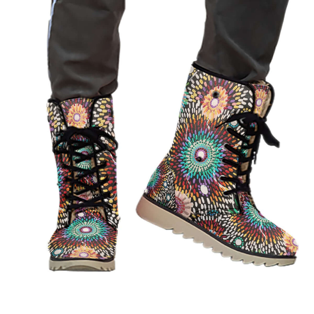 All-Over Print Women's Plush Boots - Walkaboutgirl 