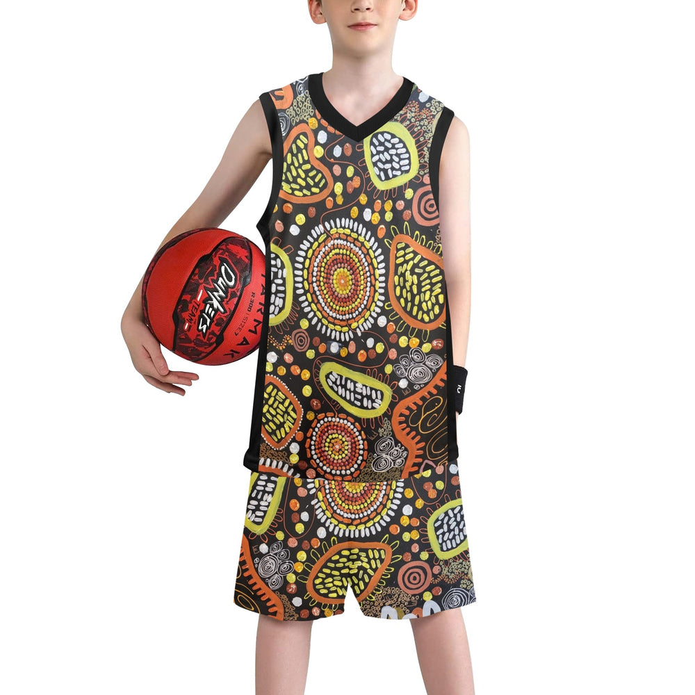 Boys' V-Neck Basketball Uniform - Walkaboutgirl 
